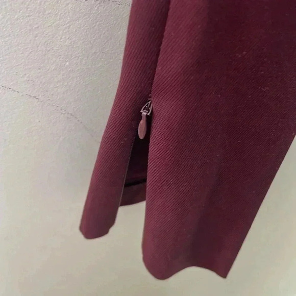 [US6]Icone Women Burgundy Rayon Blend Dress  Pant Split-hem straight-leg pant - Picture 8 of 11